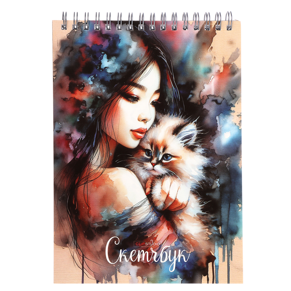 Скетчбук А5 (альбом), 14,5х20cм, 30л. обл. картон, блок 120г/м2, спираль, тв. подложка, 4 диз., арт.№ 515-070