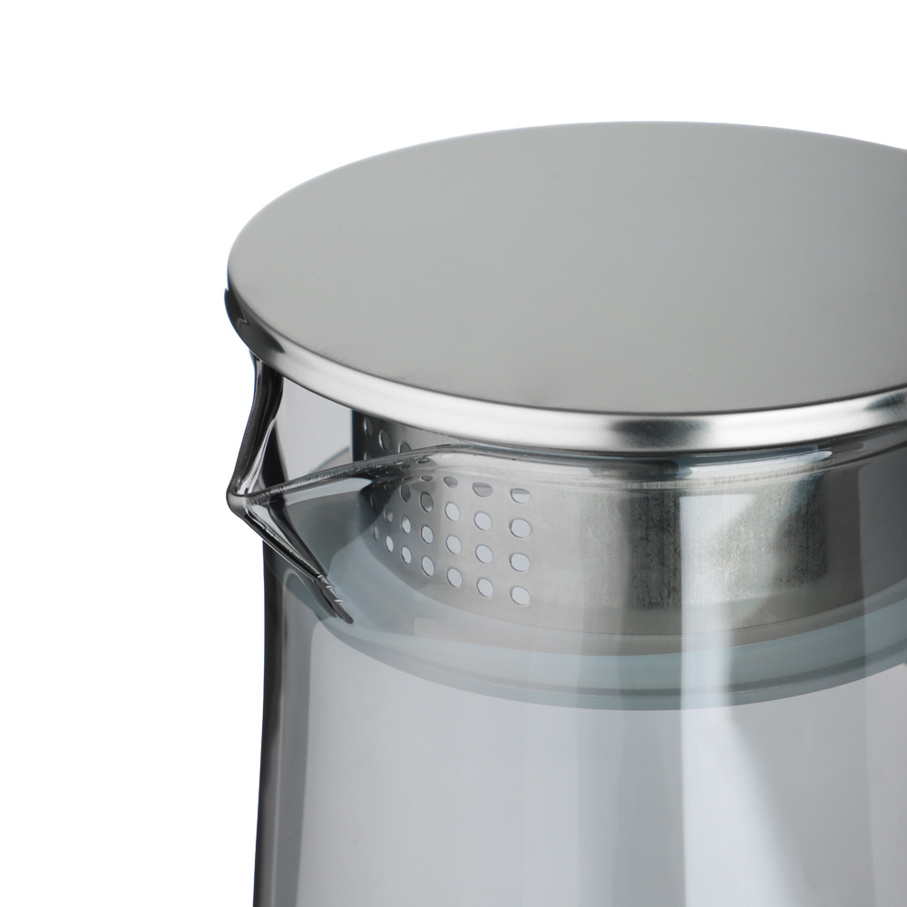 SATOSHI Графит Кувшин для воды 1,8л, 2 кружки 200мл, стекло, нерж.сталь, арт.№ 850-268