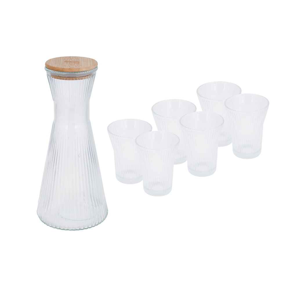 SATOSHI Набор Кувшин 1,8л, 6 стаканов, стекло, бамбук — купить в МПР SATOSHI Набор Кувшин 1,8л, 6 стаканов, стекло, бамбук, арт.№ 850-270