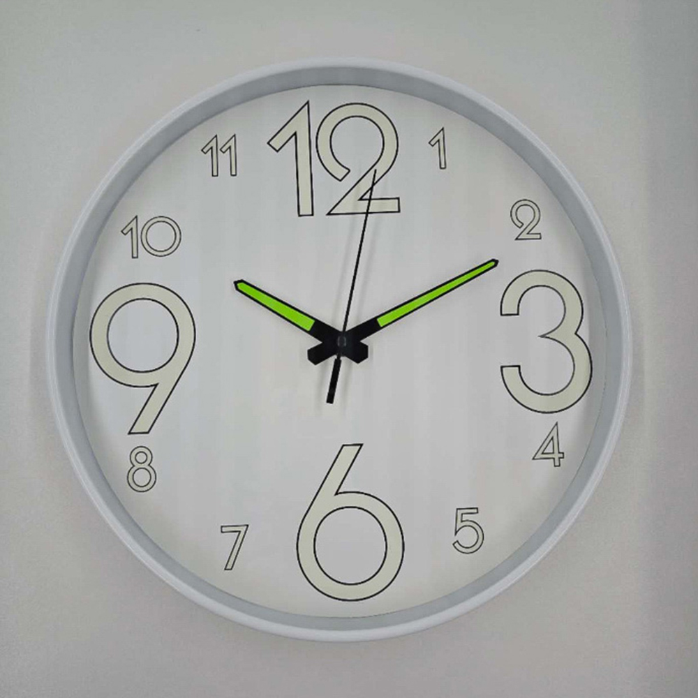 Часы настенные, светящиеся в темноте d-30см, пластик, 1xAA, LADECOR CHRONO, арт.№ 581-391