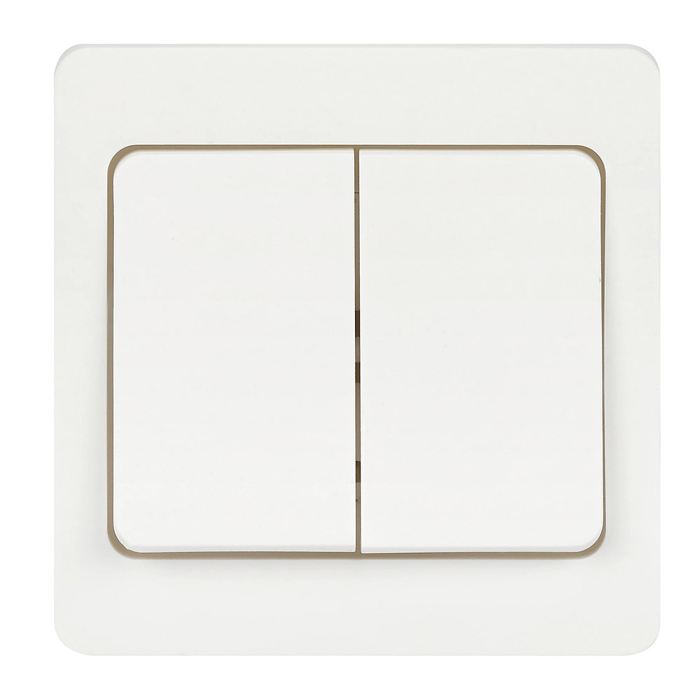 Выключатель двухклавишный скрытой установки Intro Style, 10А-250В, IP20, СУ,7-104-01, белый, арт.№ 904-142