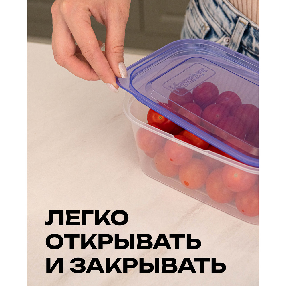 Контейнер пищевой прямоугольный 0,23л с паровыпуском и мерной шкалой, пластик, арт.№ 861-538