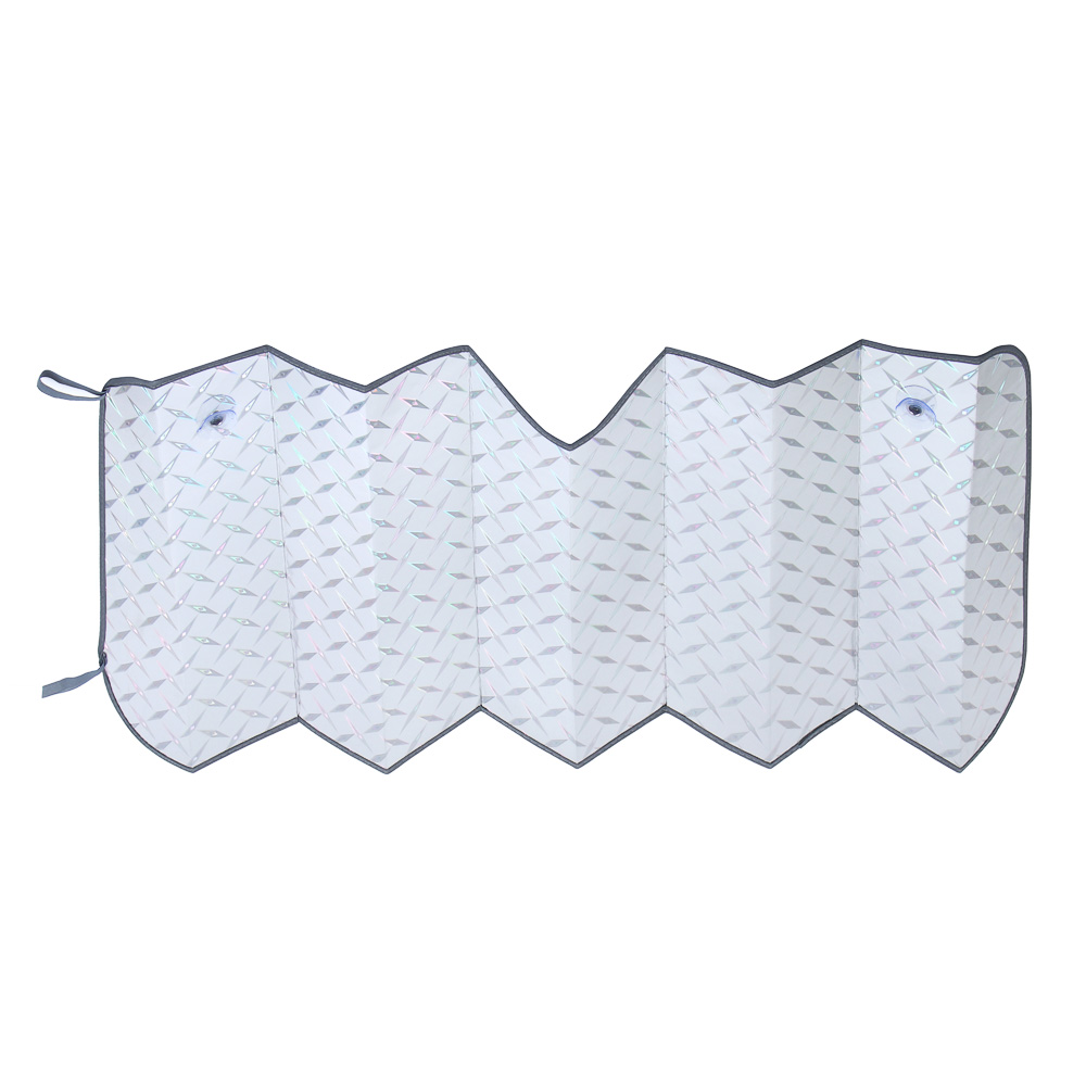 ЕРМАК Шторка солнцезащитная на лобовое стекло, 130x60см, серебристая, арт.№ 704-176