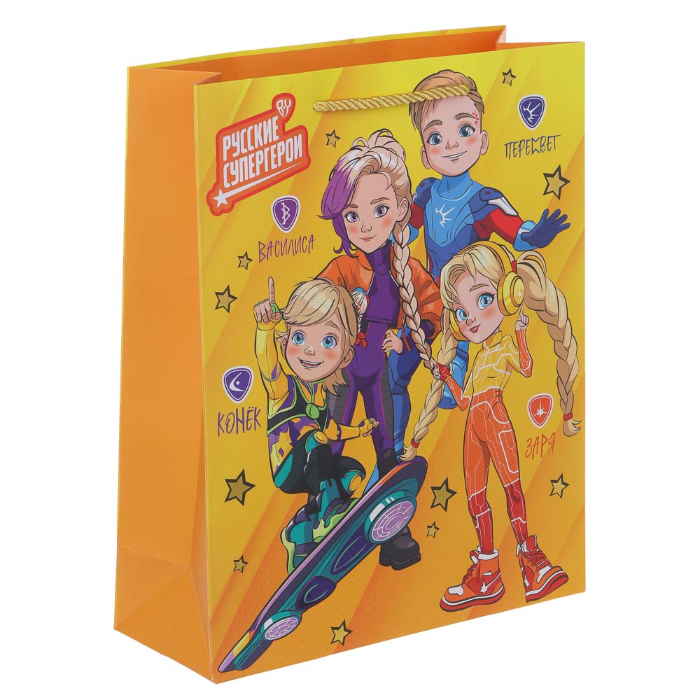 BY Пакет подарочный, высококачественная бумага, тиснение фольгой 26х32х10 см, арт 3, арт.№ 507-313