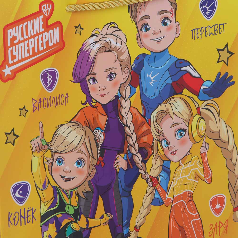 BY Пакет подарочный, высококачественная бумага, тиснение фольгой 26х32х10 см, арт 3, арт.№ 507-313