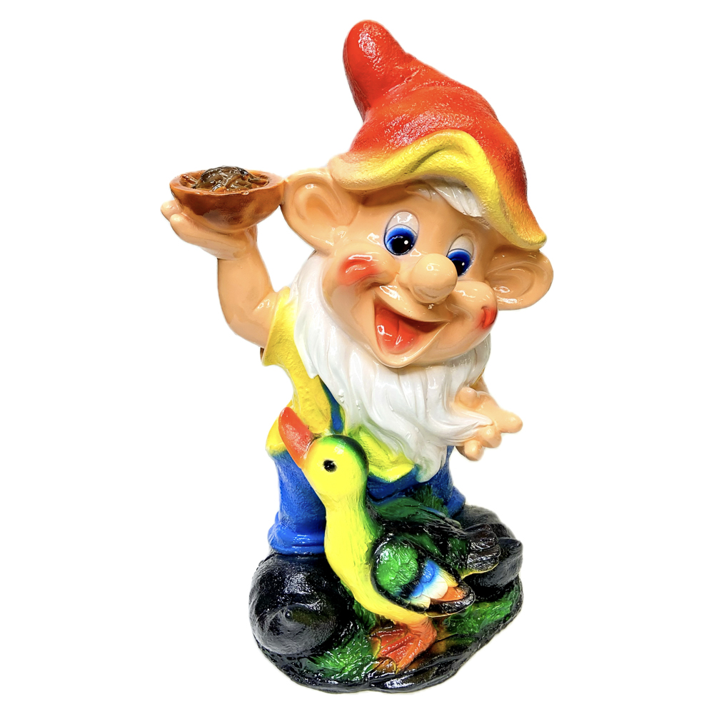 Фигура садовая "Гном с уточкой" 40х26см, гипс, арт.№ 162-307