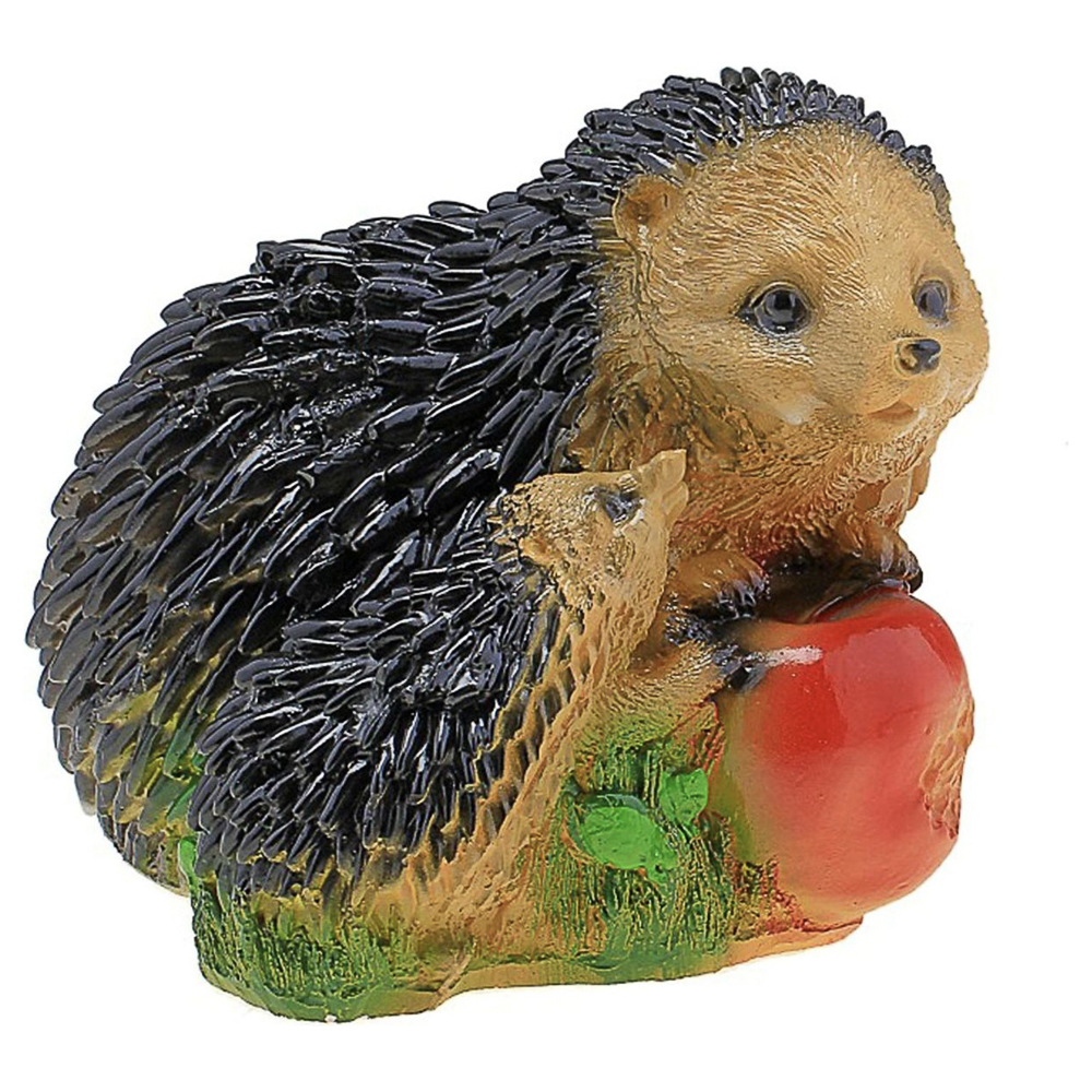 Фигура садовая "Два ежа с яблоком" 15х20см, гипс, арт.№ 162-309