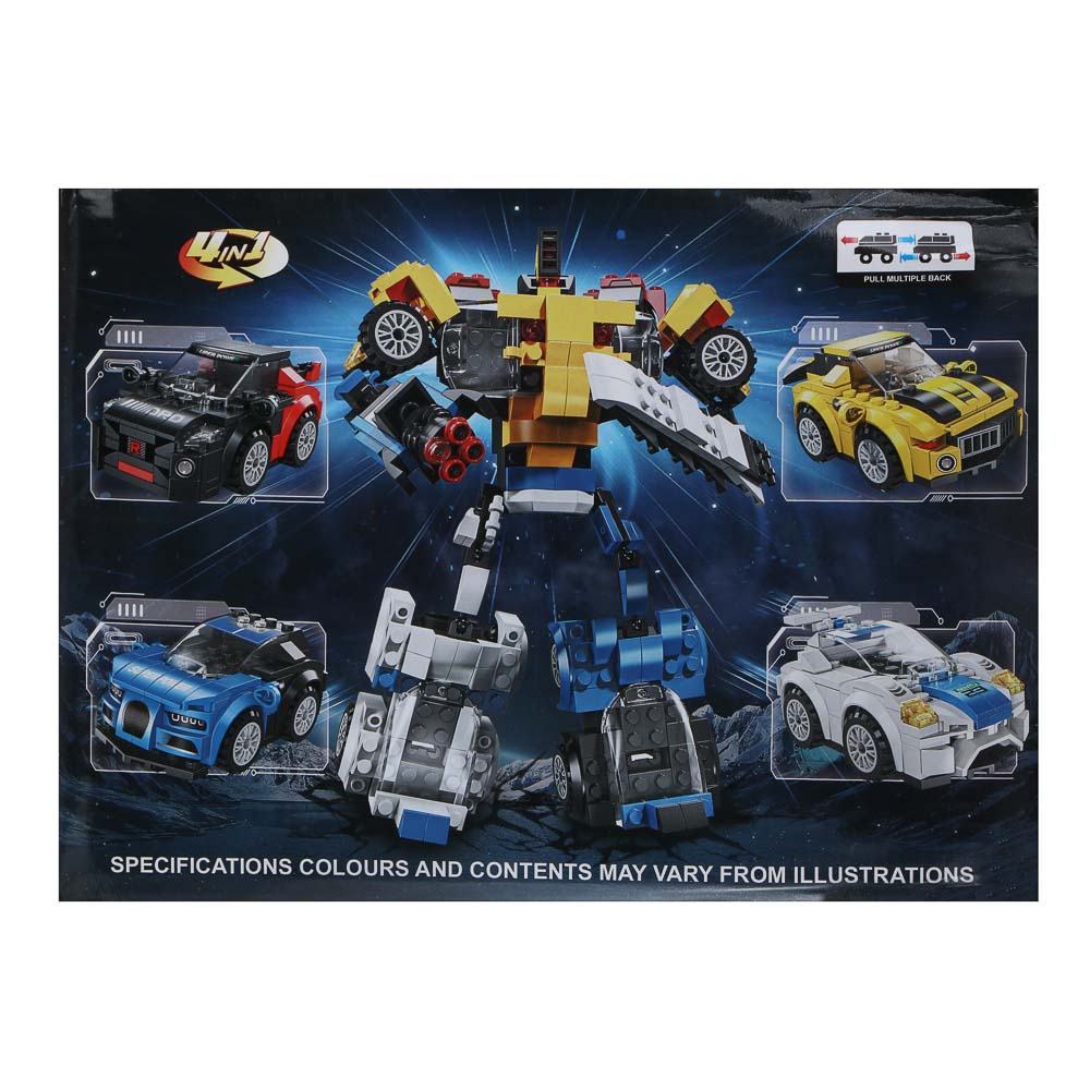 ИГРОЛЕНД Конструктор "Гоночные машинки-2", 117-123 дет., 21х4,3х15,5 см, ABS, 4 вида, арт.№ 265-679