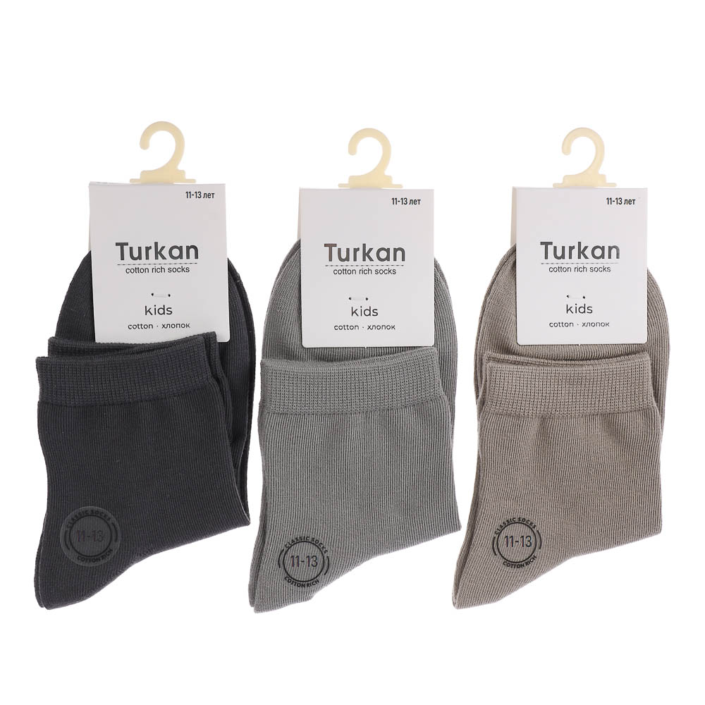 Носки детские, бесшовные, тм Turkan, 11-13 лет, 90%хлопок, 8% п/а, 2%лайкра,цвета в ас-те, R0622, арт.№ 019-575