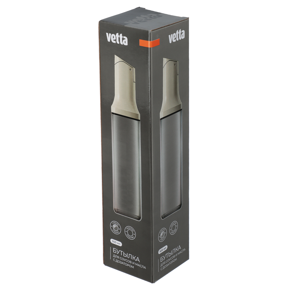 VETTA Бутылка для соусов и масла с дозатором,500 мл, стекло, пластик, арт.№ 828-350