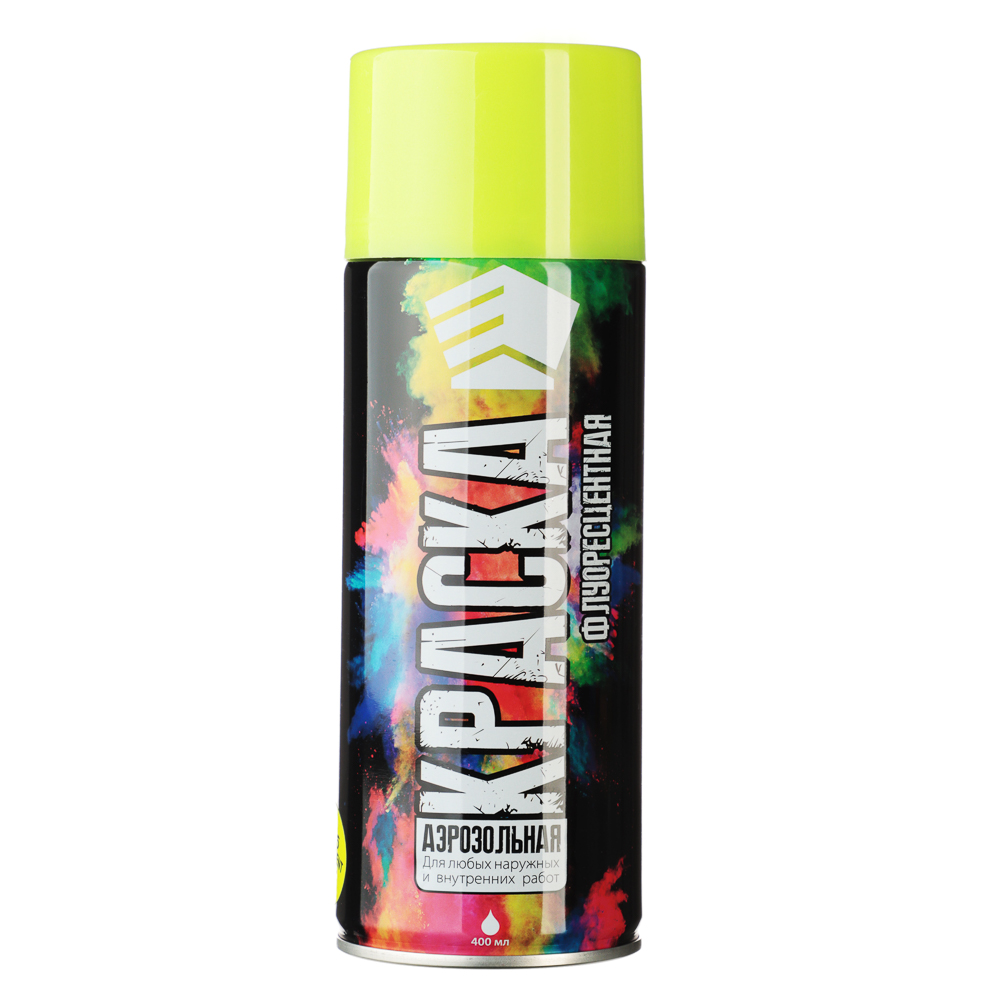 ЕРМАК Краска аэрозоль, 400 мл, флуоресцентная, желтая, арт.№ 759-011
