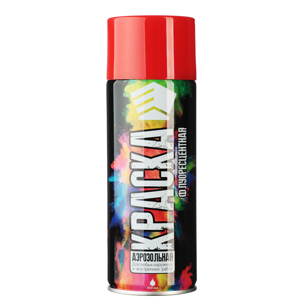 ЕРМАК Краска аэрозоль, 400 мл, флуоресцентная, красная, арт.№ 759-012