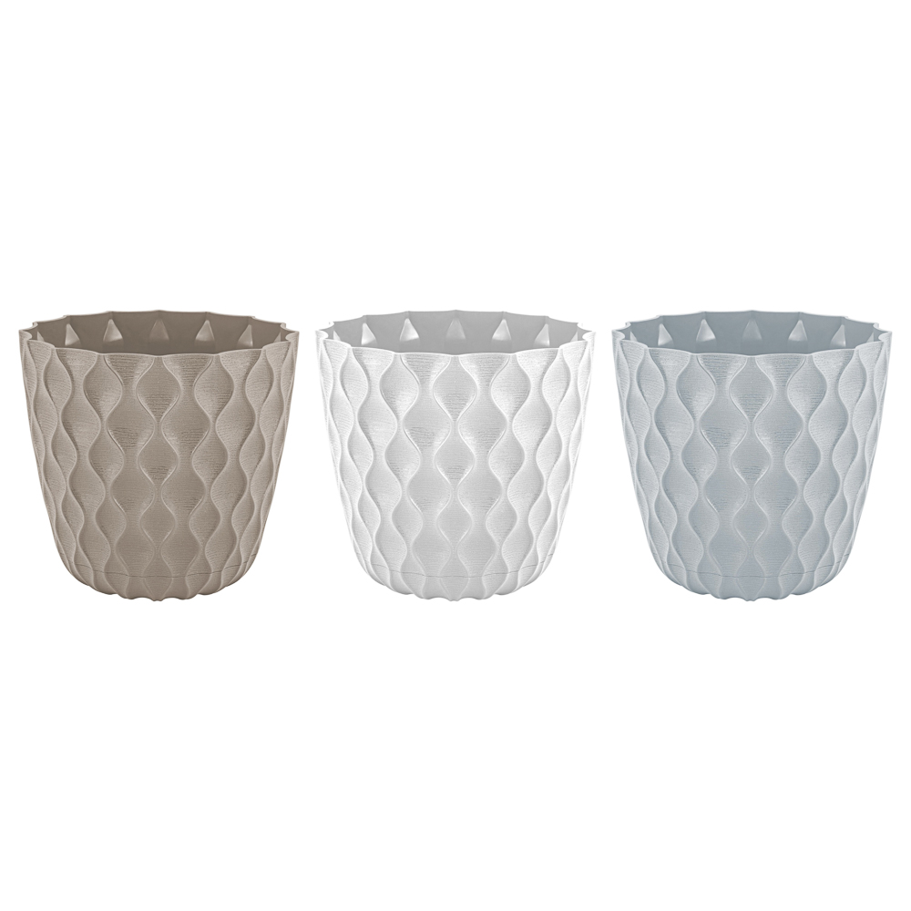 Горшок для цветов с поддоном "Wave", 1.4 л, d=14.5 см, микс цветов, арт.№ 164-412