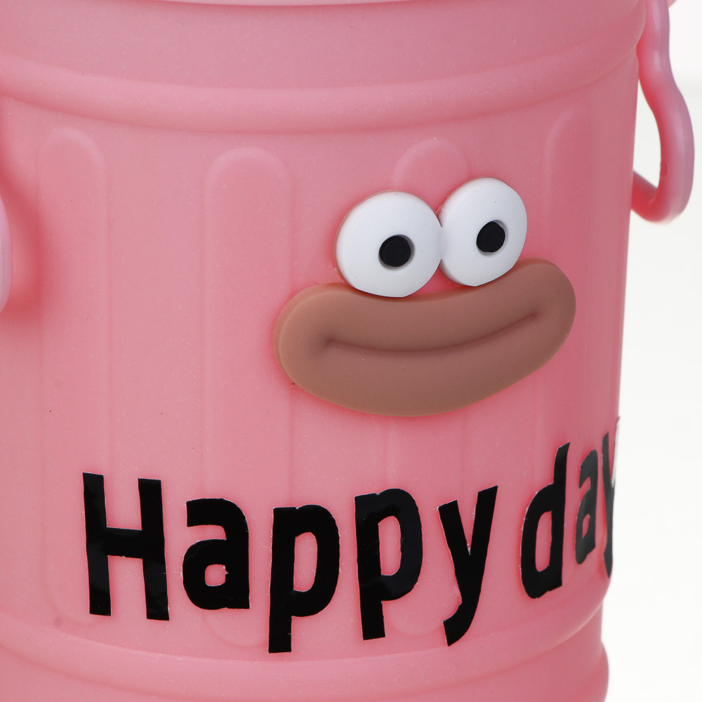 Подставка для ручек и карандашей с ножками, глазами и наклейками, 15x9см, пластик, 3 дизайна, арт.№ 595-018