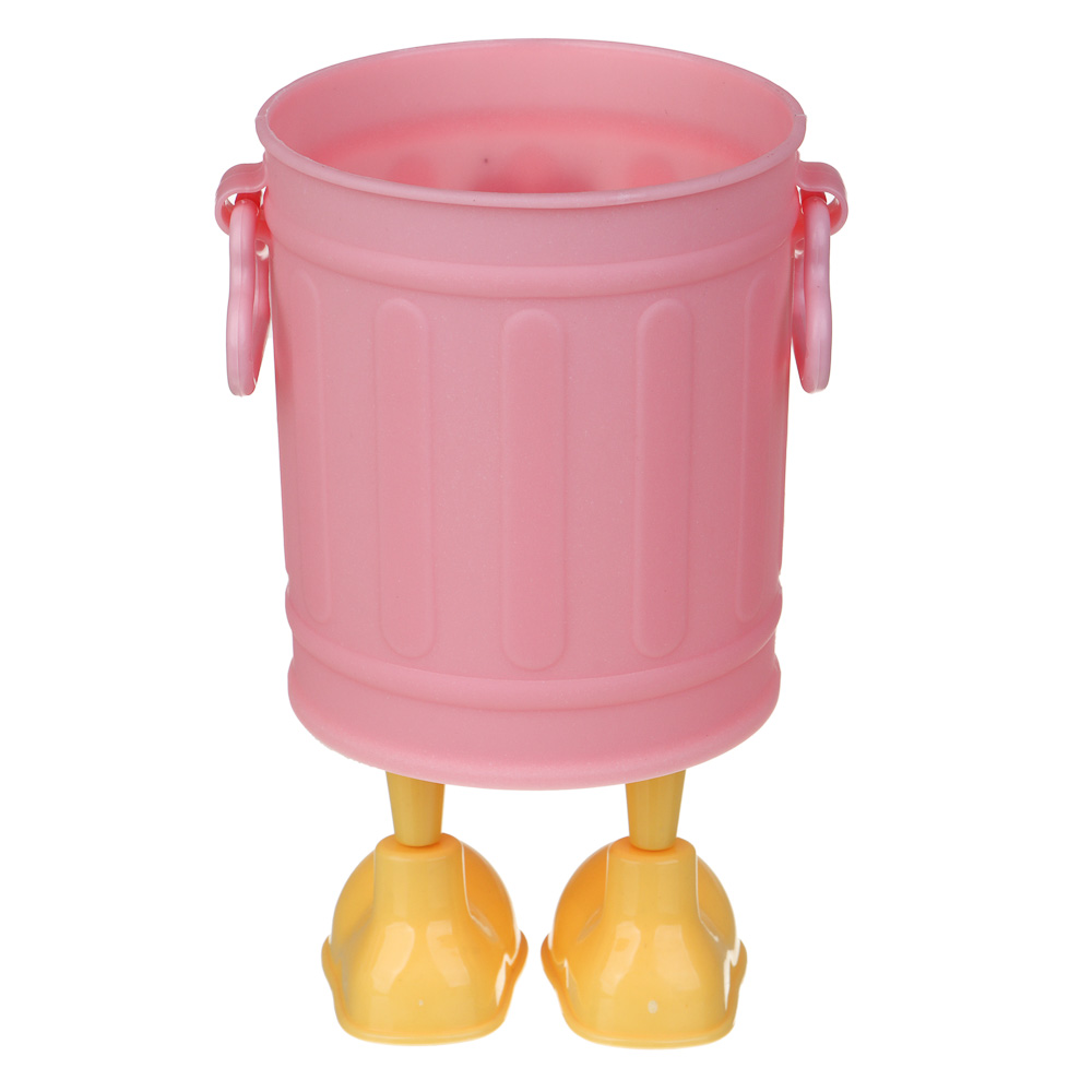 Подставка для ручек и карандашей с ножками, глазами и наклейками, 15x9см, пластик, 3 дизайна, арт.№ 595-018