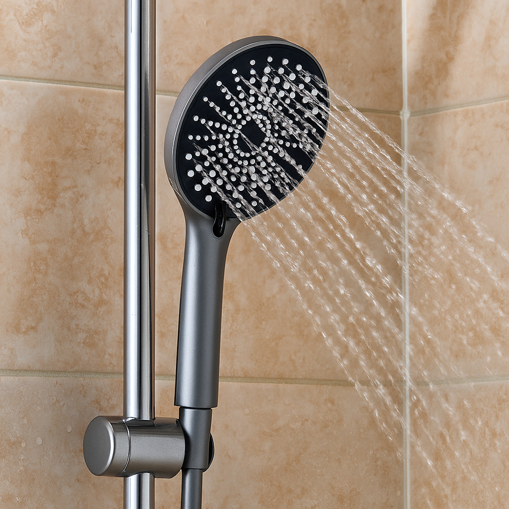 RAIN Лейка для душа, 3 режима, 125мм, графит, арт.№ 582-091