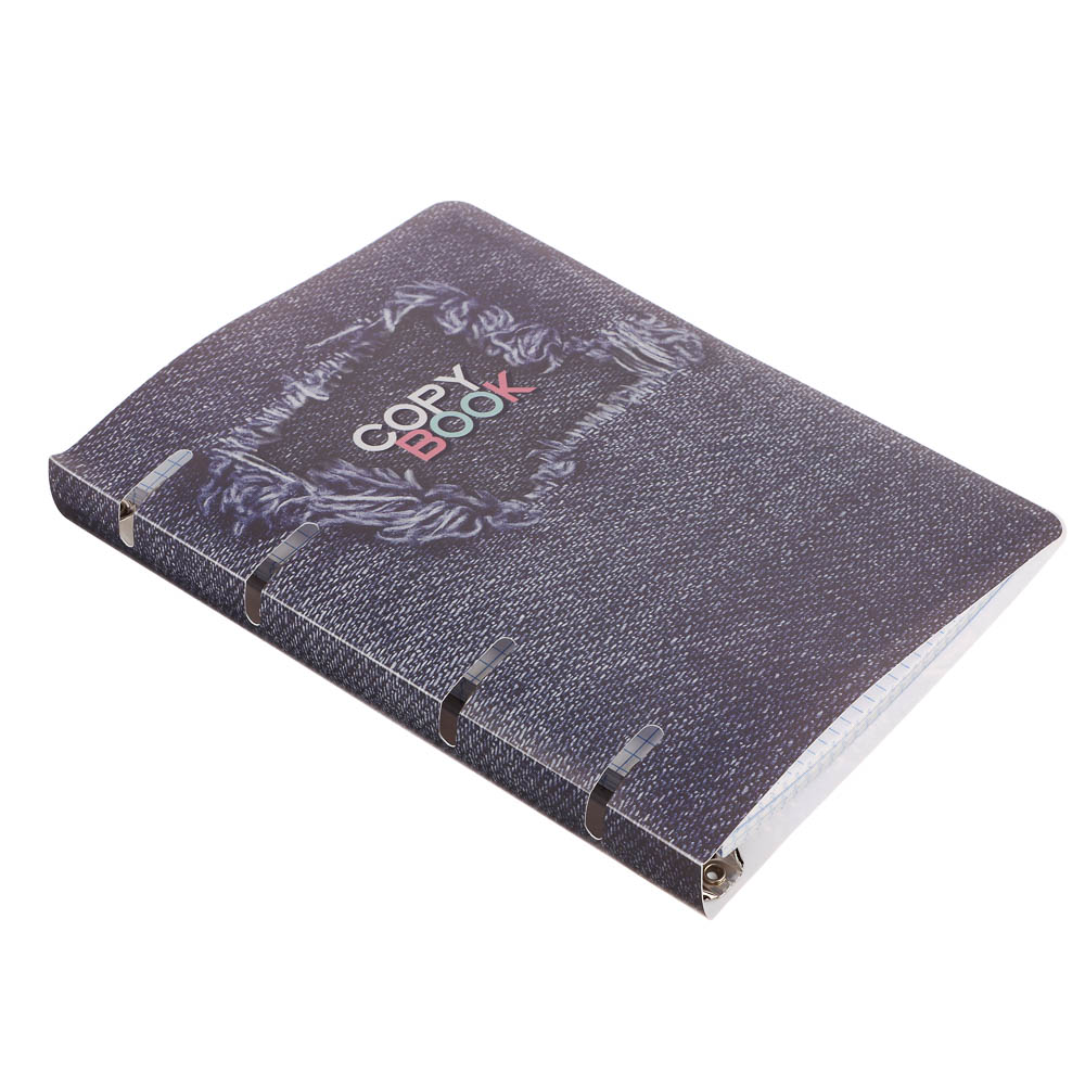 Тетрадь на кольцах А5, 80 л., клетка, обложка пластик, белый блок, микс, арт.№ 578-182