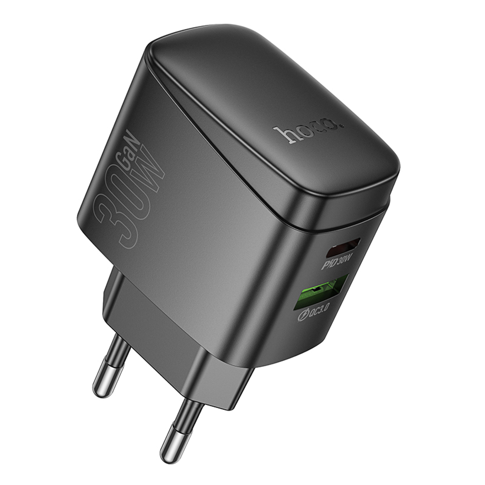 Сетевое зарядное устройство hoco. модель CS61A, USB+C 30W, цвет: черный, арт.№ 916-261