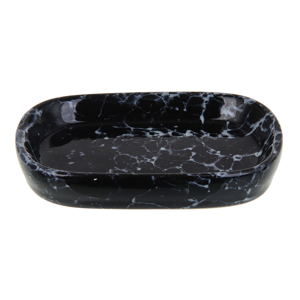 VETTA Мыльница, 13,5x9x2,5 см, керамика, "Космос", мрамор чёрный, арт.№ 463-494