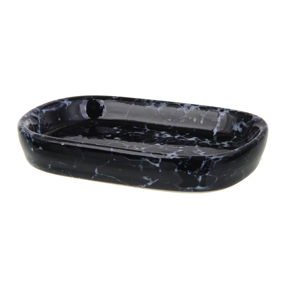 VETTA Мыльница, 13,5x9x2,5 см, керамика, "Космос", мрамор чёрный, арт.№ 463-494