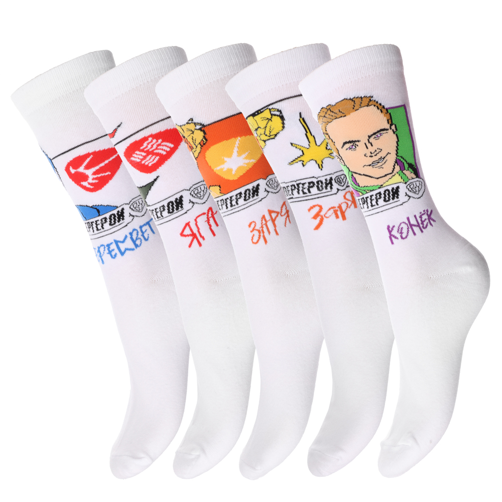 BY Русские Супергерои Носки р.25-27, 65% хлопок, 25% полиэстер, 10% спандекс, разноцветные, #33, арт.№ 019-418