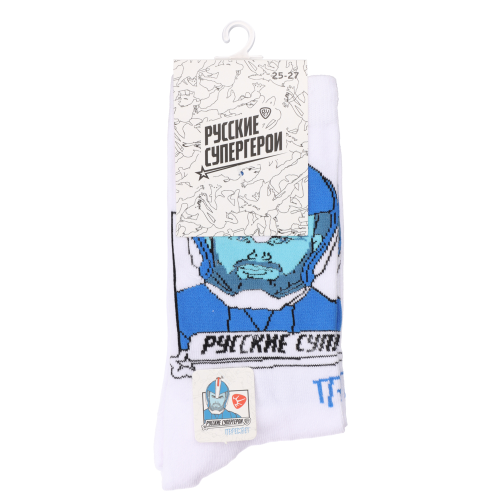 BY Русские Супергерои Носки р.25-27, 65% хлопок, 25% полиэстер, 10% спандекс, разноцветные, #33, арт.№ 019-418