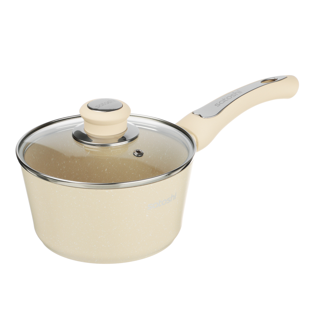 Набор посуды 9 предметов SATOSHI Турин, кастрюли 20 см, 24 см (2,7 л, 4,5 л), ковш 16 см, сковороды 24 см, 28 см, блинная сковорода 24 см, индукция, арт.№ 846-750