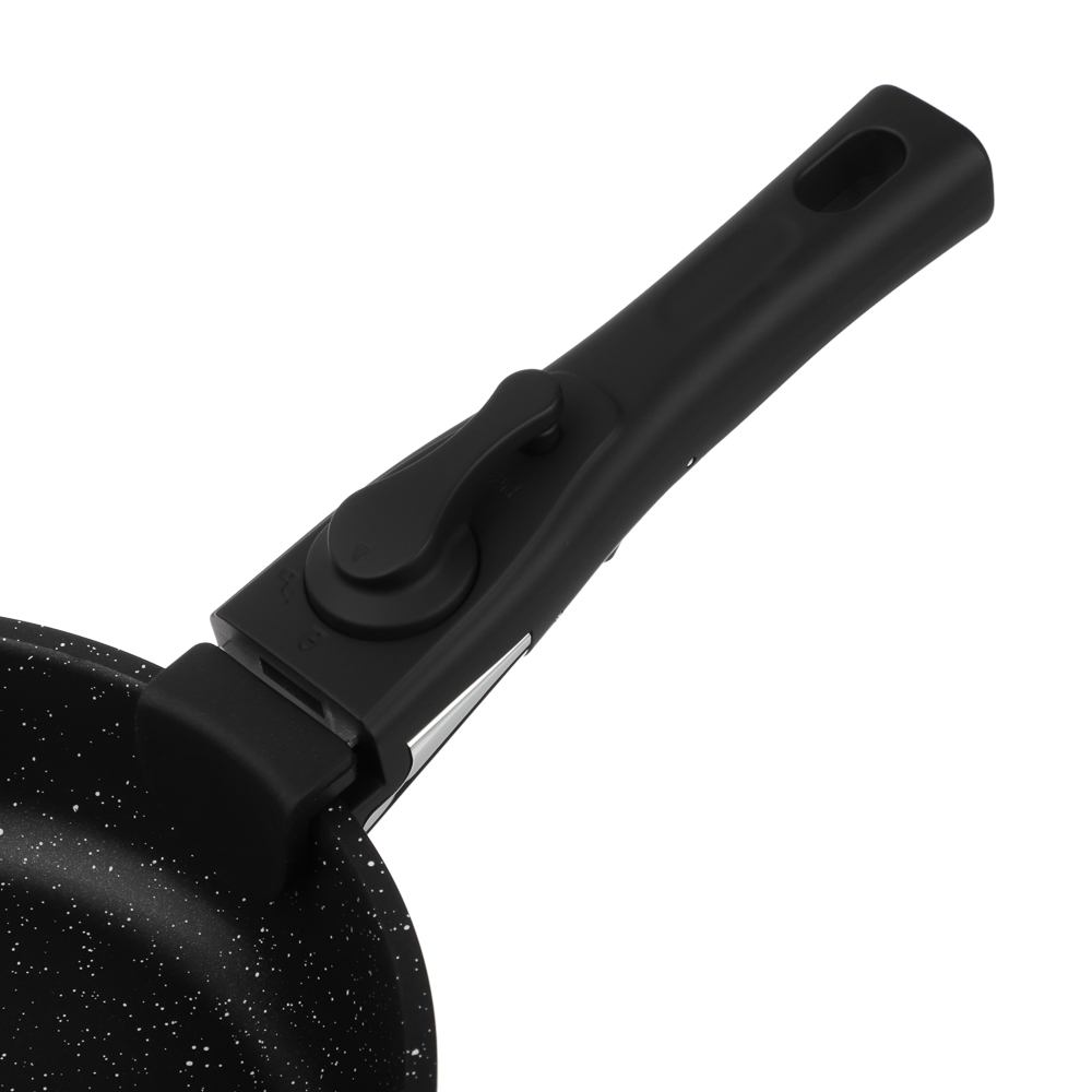 Набор посуды SATOSHI Анси 3 предмета сковорода 20 см, ковш 16 см, 1,7 л +съемная ручка, а/п покрытие мрамор, индукция, арт.№ 846-753