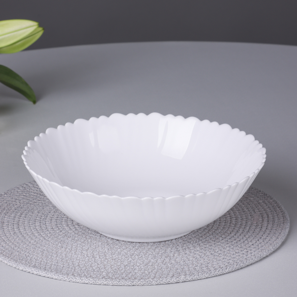 MILLIMI Бьянко Плюс Салатник, опаловое стекло, 23см, 1500мл, арт.№ 818-026