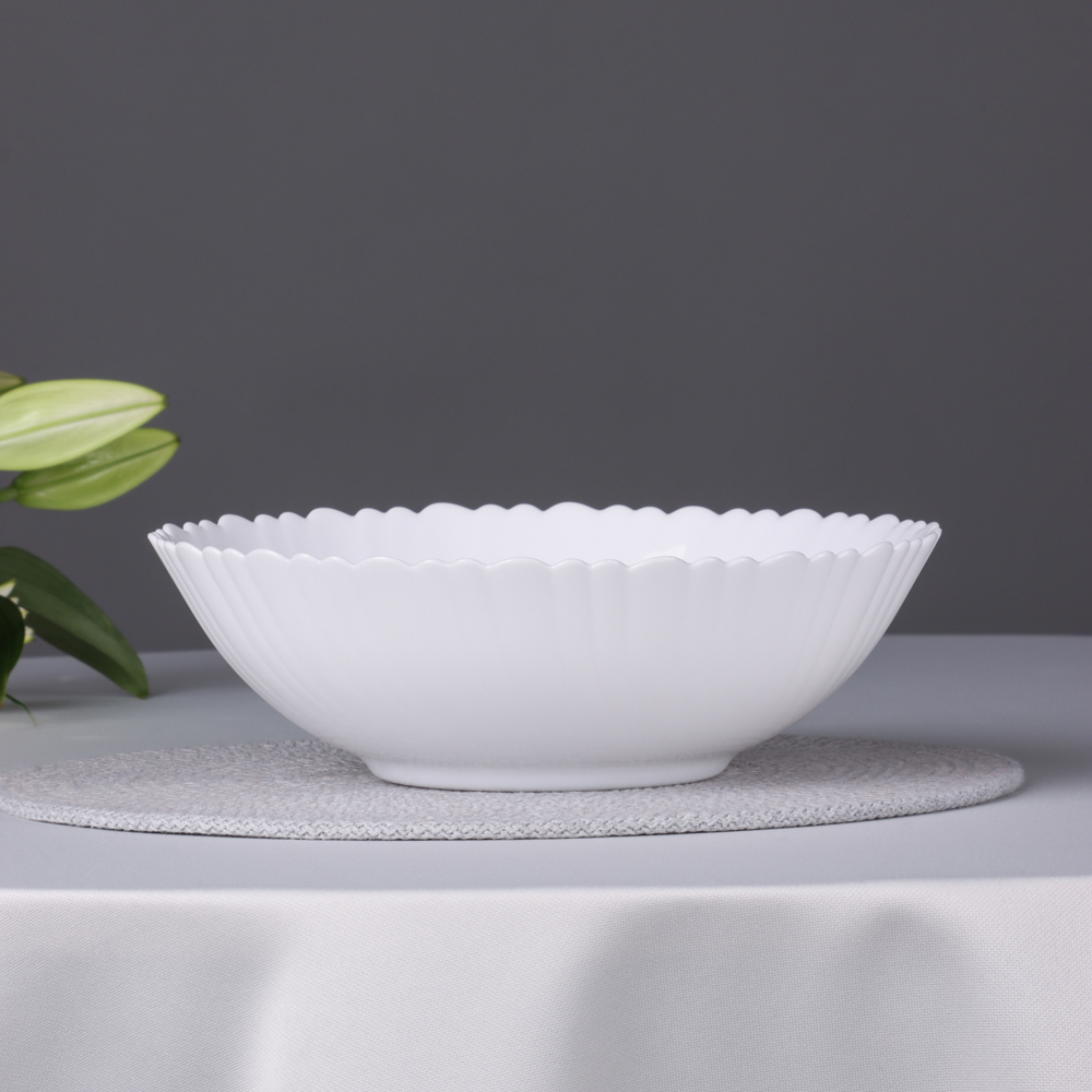 MILLIMI Бьянко Плюс Салатник, опаловое стекло, 23см, 1500мл, арт.№ 818-026