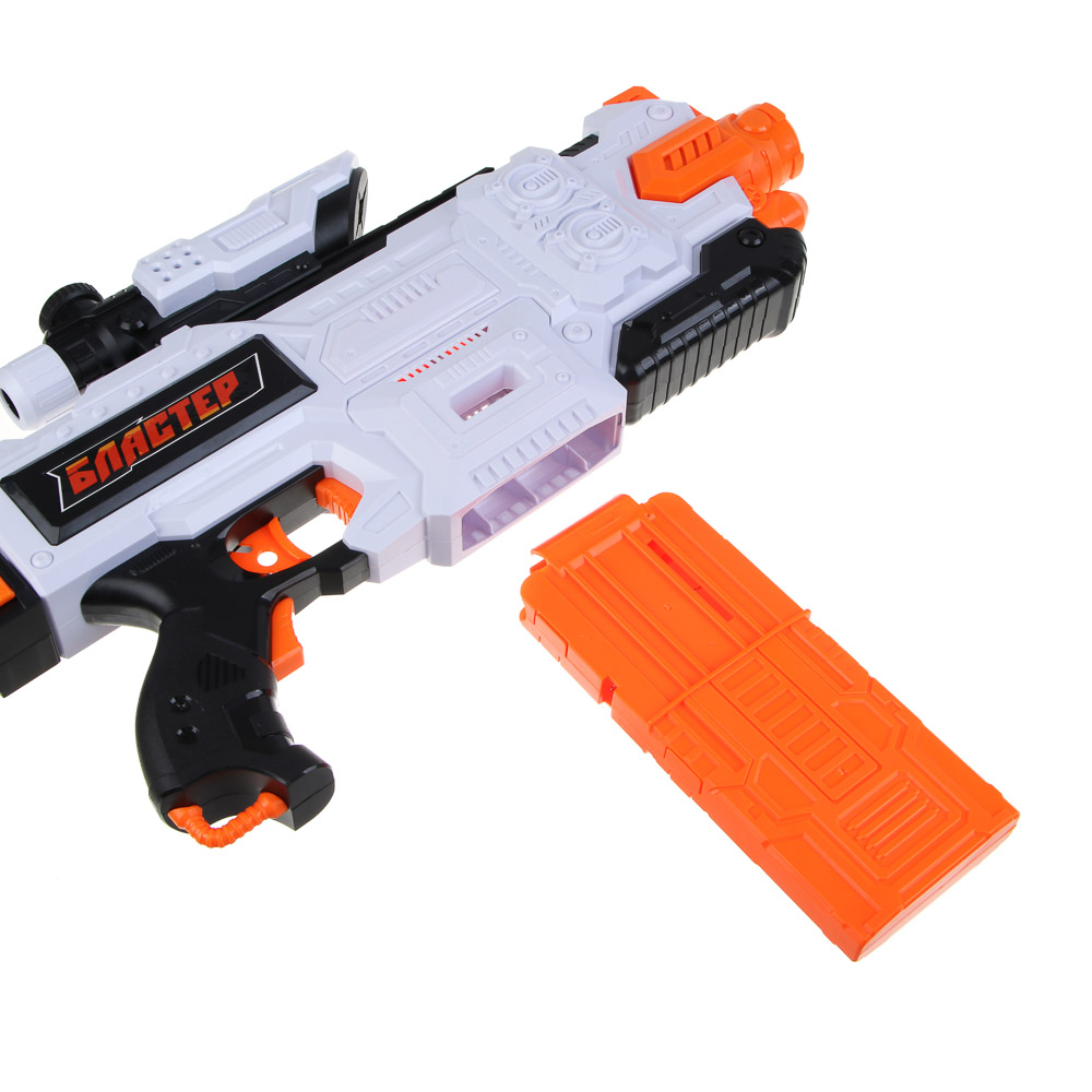 BY Русские Супергерои Бластер с мягкими патронами, АБС, 24 пули EVA, 6хАА, 60х32х6,5 см, арт.№ 261-008