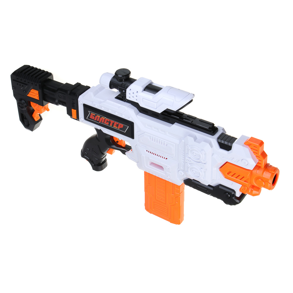 BY Русские Супергерои Бластер с мягкими патронами, АБС, 24 пули EVA, 6хАА, 60х32х6,5 см, арт.№ 261-008