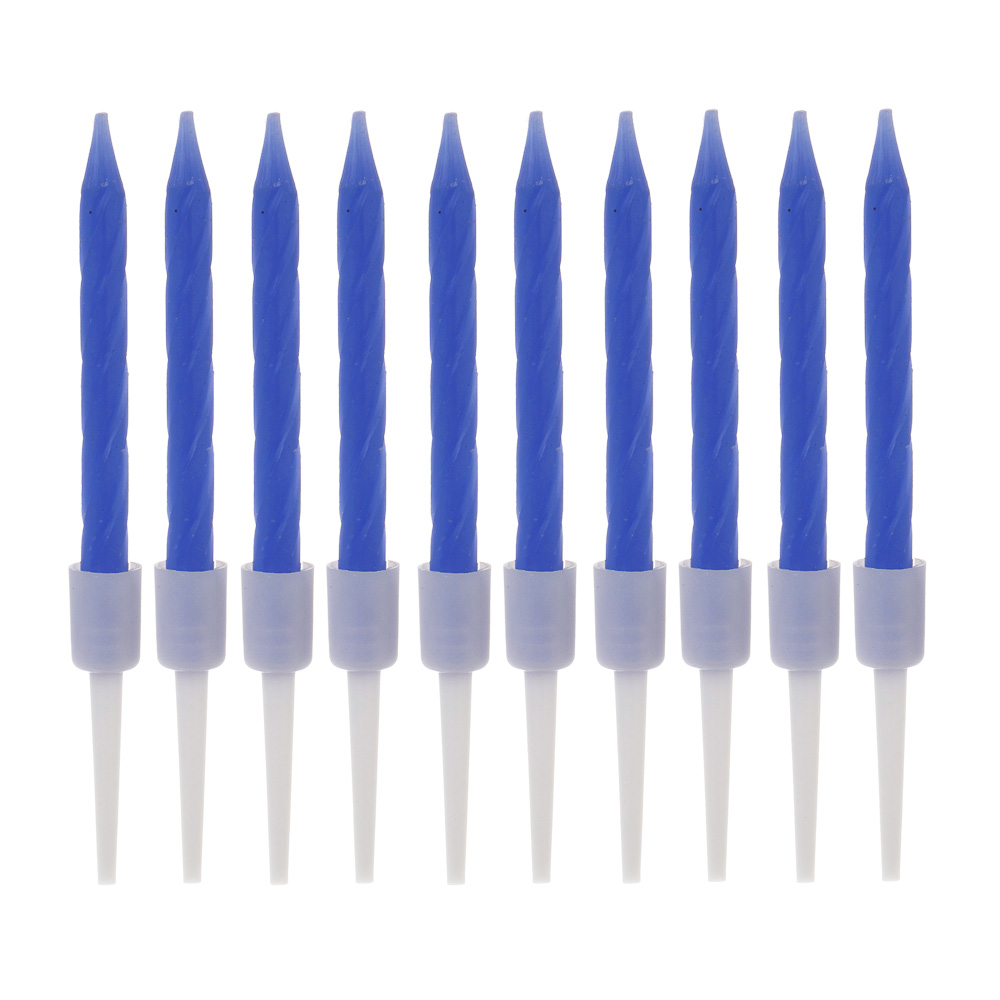 Fntastic Набор свечей для торта, 10 шт, 5,7 см х 5 мм, парафин, пластик, микс, арт.№ 506-249