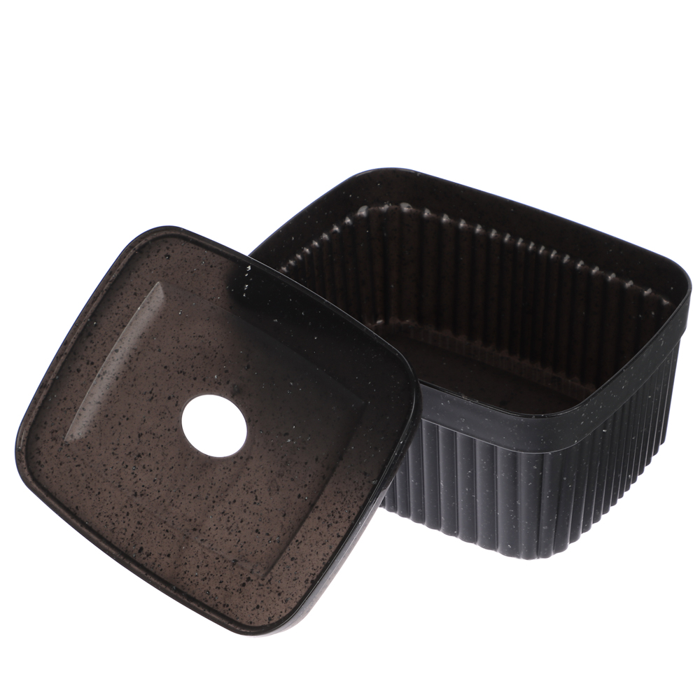 Коробка с крышкой VELVET, 150х115х70мм, 0,9л, черный гранит, арт.№ 457-820