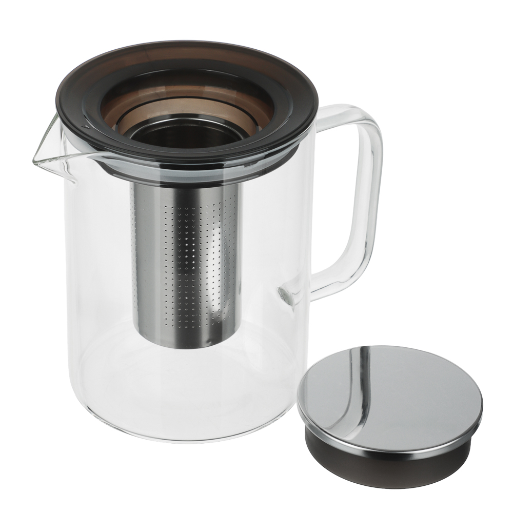 SATOSHI Монблан Чайник заварочный 1200мл, стекло, нерж.сталь, арт.№ 850-274