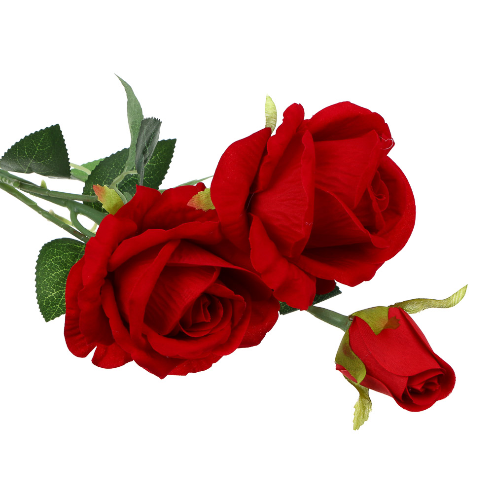LADECOR Букет искусственных цветов розы алые, 59 см, ткань, пластик, железная проволока, арт.№ 535-195