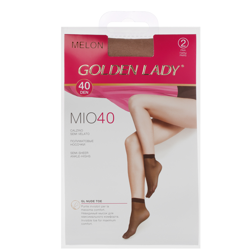 GOLDEN LADY Mio Носки женские 40 den, 2 пары, цвет телесный, р-р единый, 96% полиамид, 4% эластан, арт.№ 019-385