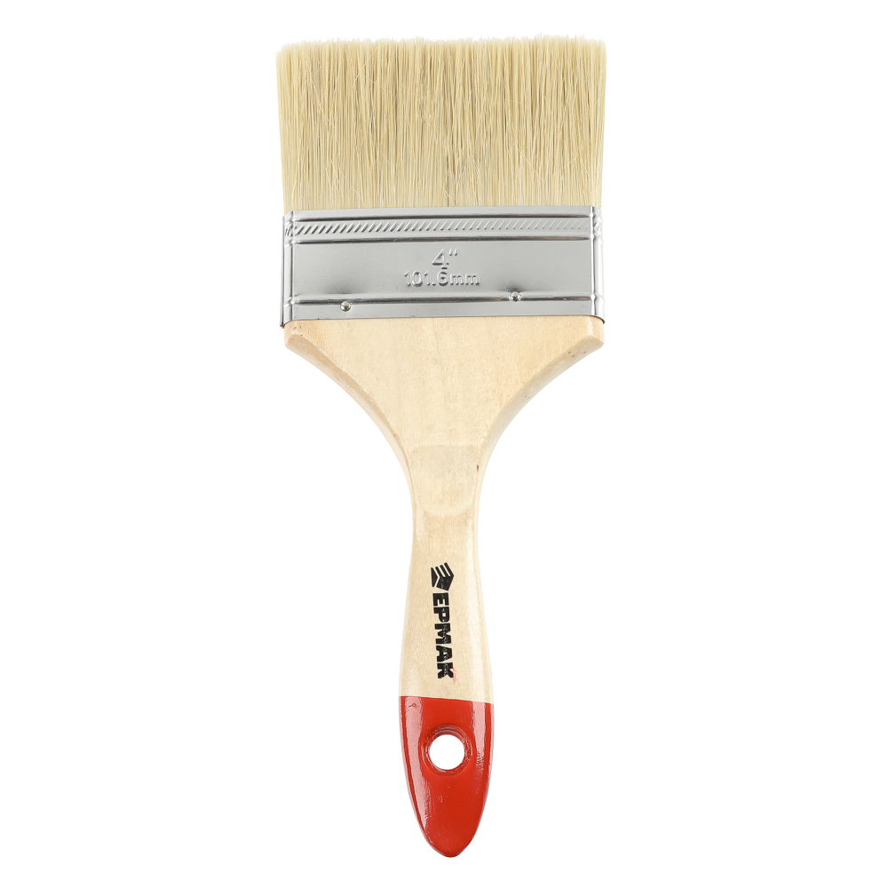 ЕРМАК/HEADMAN Кисть малярная плоская "Евро" нат. щетина 4" (100мм), арт.№ 682-085