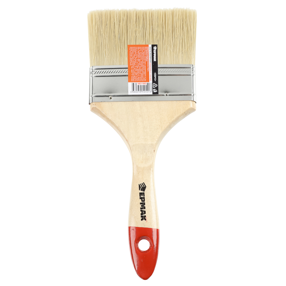 ЕРМАК/HEADMAN Кисть малярная плоская "Евро" нат. щетина 4" (100мм), арт.№ 682-085