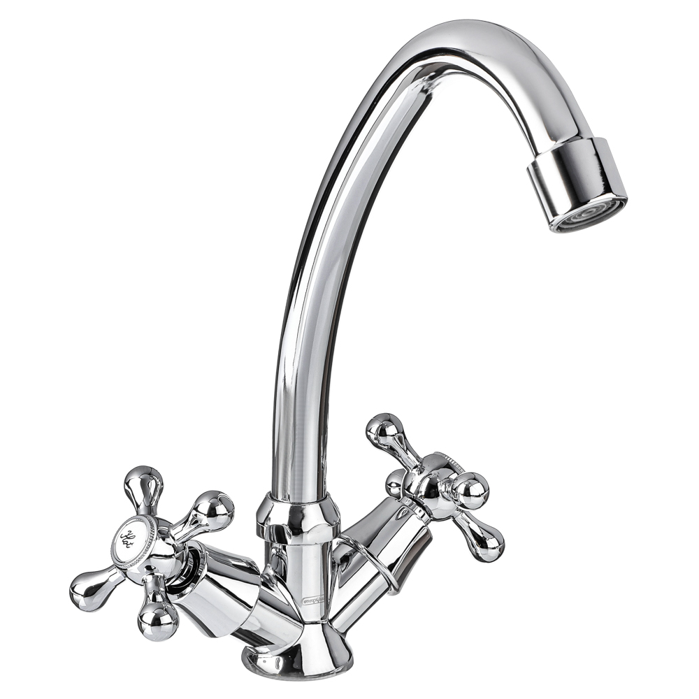 СоюзКран Смеситель для кухни, поворотный излив 20см, керам. кран-буксы 1/2, хром, цинк, SK01-T204, арт.№ 567-063