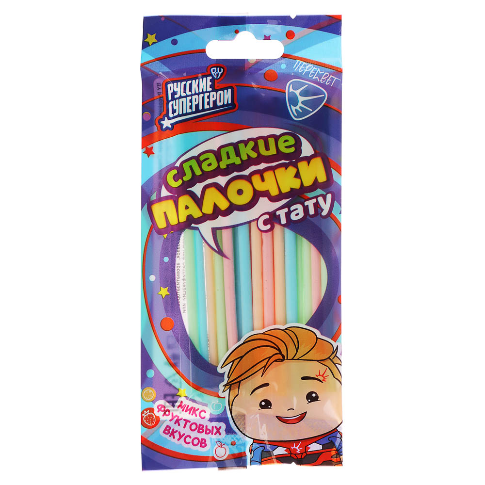 BY Русские Супергерои Сладкие палочки с тату 20 гр., арт.№ 347-206