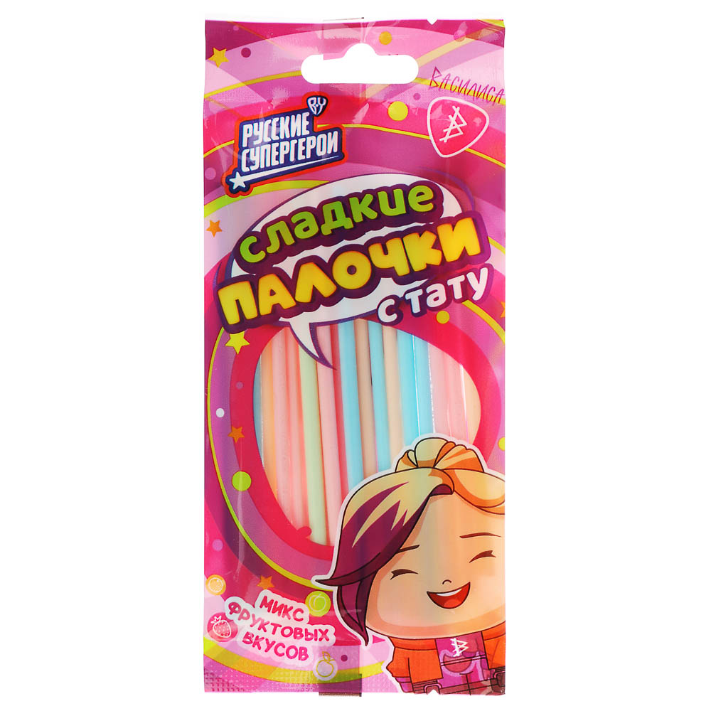 BY Русские Супергерои Сладкие палочки с тату 20 гр., арт.№ 347-206