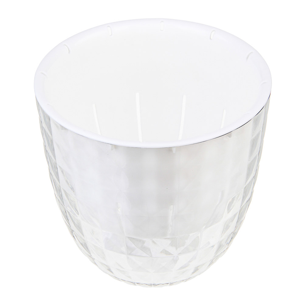 INBLOOM Кашпо 11х11см Кристалл, PET+PP, арт.№ 164-376