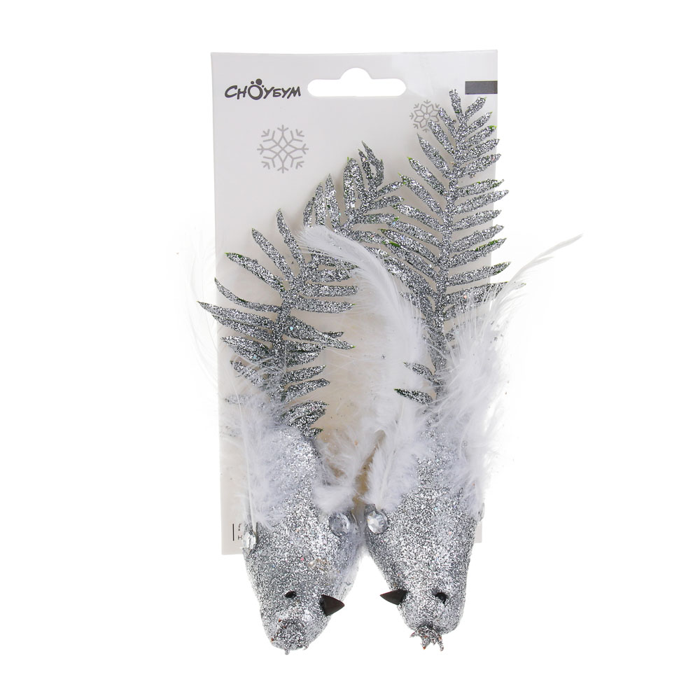 СНОУ БУМ Птицы на прищепке 2 шт, 3,5x17 см, пластик, 26-533, арт.№ 397-413