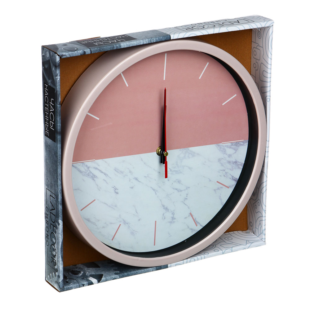 LADECOR CHRONO Часы настенные, круглые, 30 см, пластик, 3 цвета, арт.19-7, арт.№ 581-054