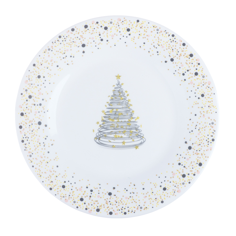 MILLIMI Елочка Тарелка закусочная 20см, опаловое стекло, арт.№ 820-653