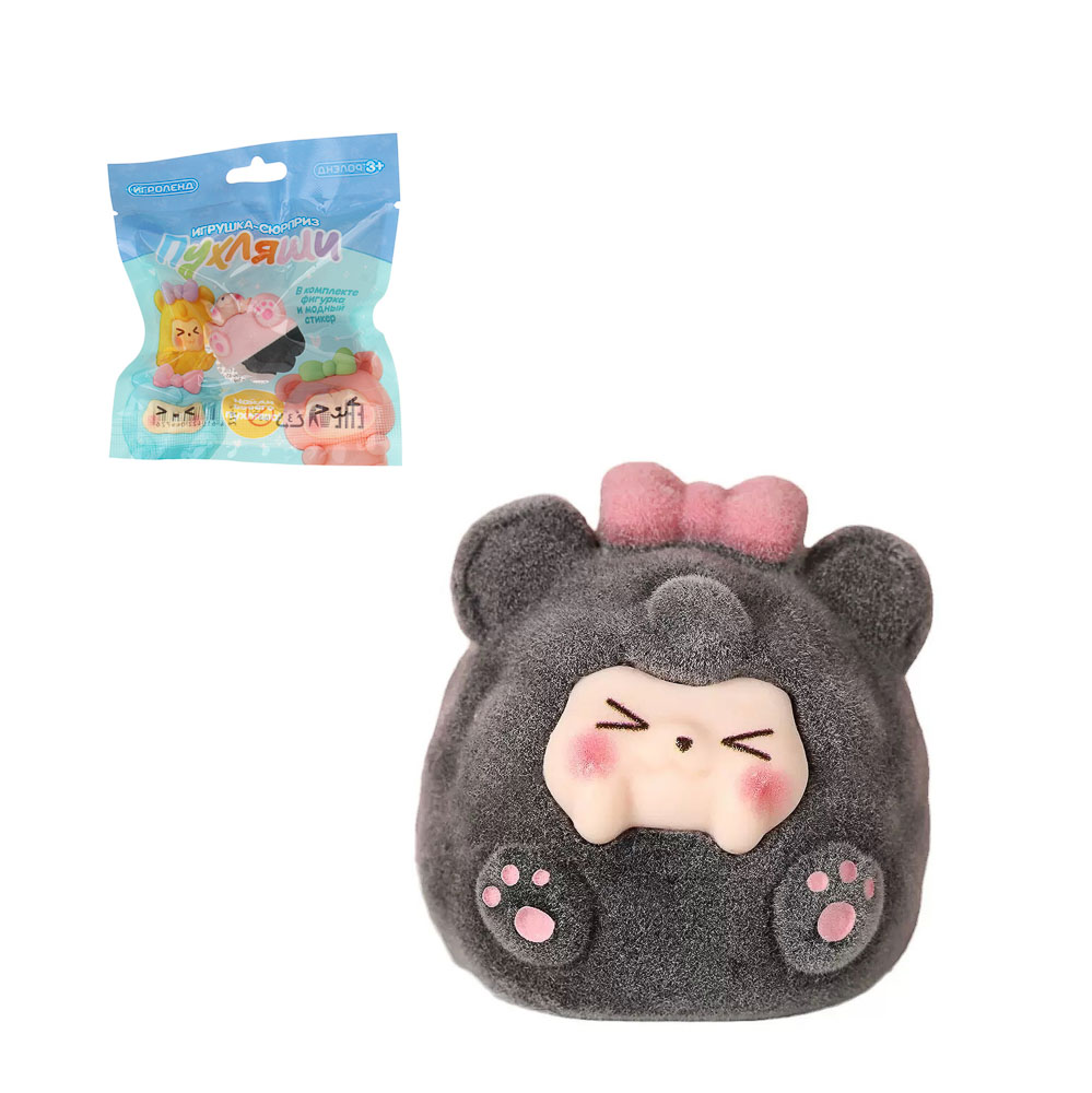 ИГРОЛЕНД Игрушка сюрприз "Пухляши" с наклейками, 12,5х10,5см, полистоун, PVC, 12 дизайнов, арт.№ 274-280