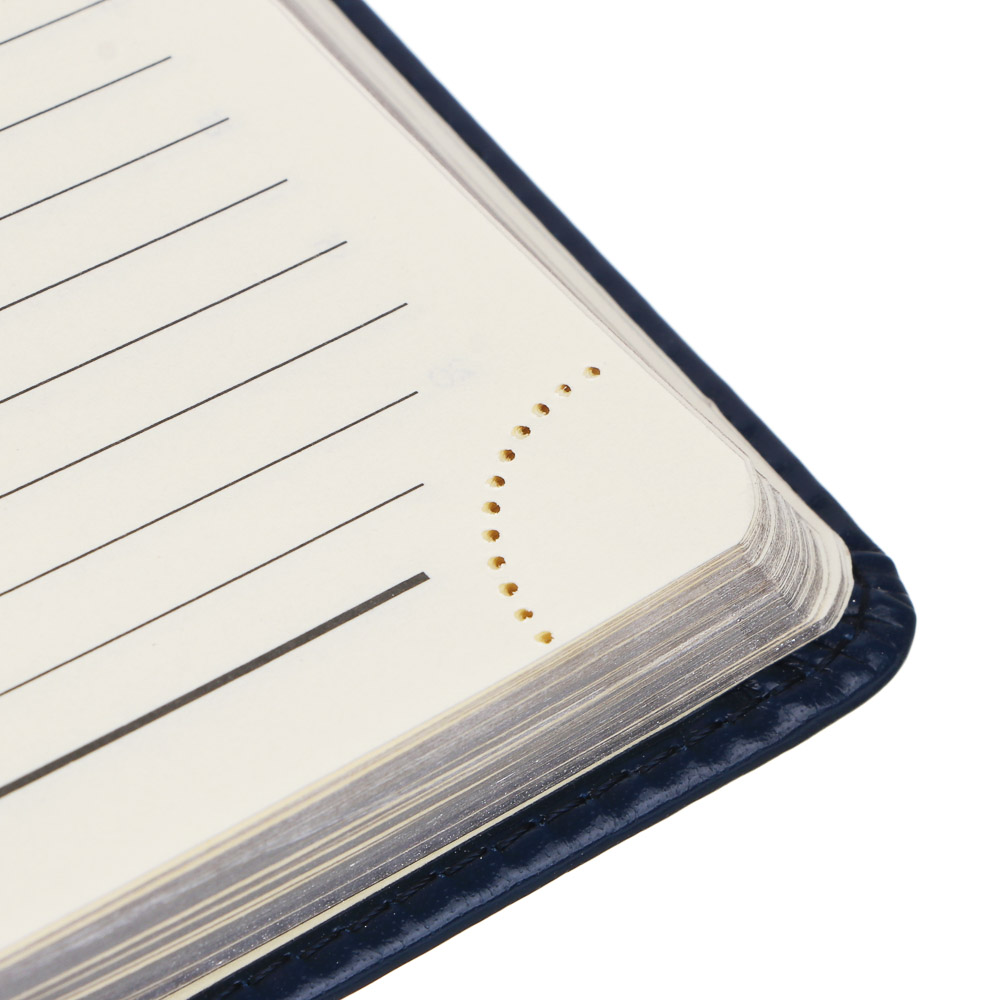 Ежедневник на 2024 "ПРЕСТИЖ" А5, 352 стр., тв.обл.с поролоном, иск.кожа, цв.срез, тонир.блок, синий, арт.№ 572-140