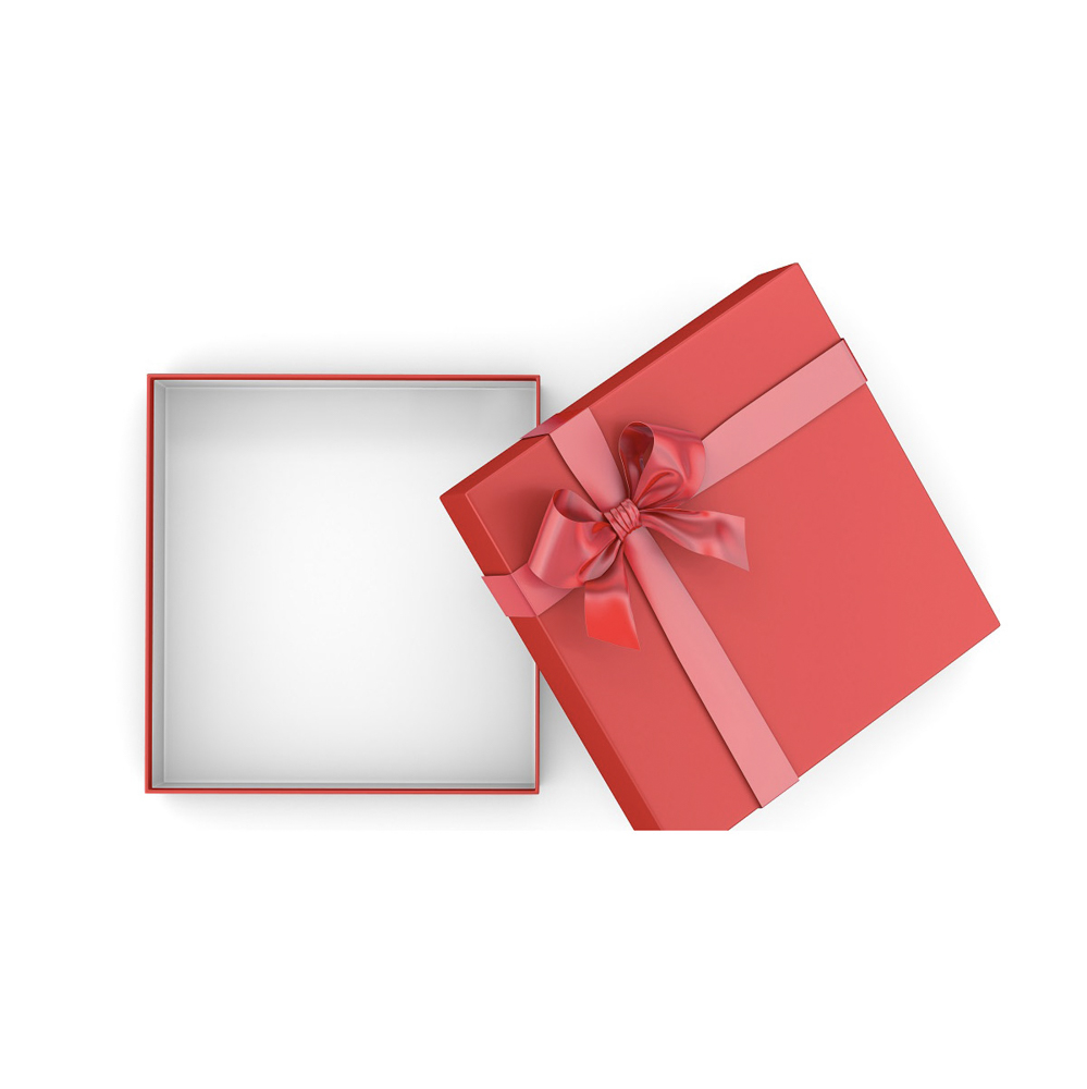 Коробка подарочная с бантом бумага Коралловый глянец 23x19x13 см, арт.№ 207-129