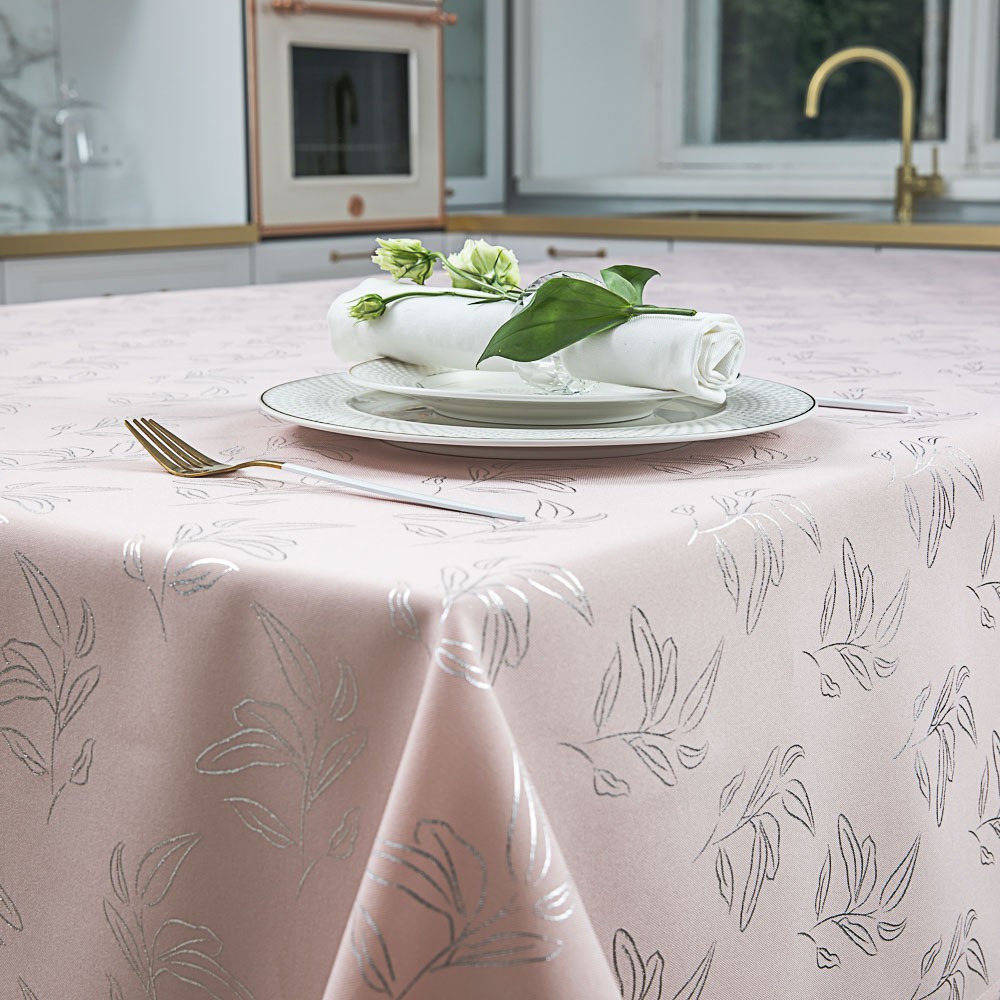 PROVANCE Мятный Латте Скатерть с фольгир.принтом и водоотталк.пропиткой, 140х230см, 100% ПЭ, 3 цвета, арт.№ 488-051